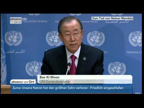 Tod von Nelson Mandela - Rede von Ban Ki Moon am 05.12.2013