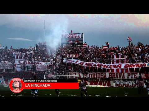 "RpkdC - LA HINCHADA FILMADA DESDE CAMPO DE JUEGO. IMPRESIONANTE. SAN MARTIN 1-1 UNION ACONQUIJA" Barra: La Banda del Camion • Club: San Martín de Tucumán