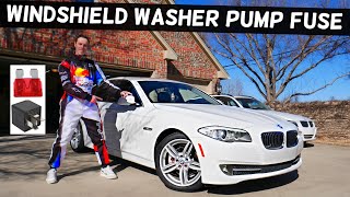 BMW F10 F11 WINDSHIELD WASHER PUMP FUSE LOCATION BMW 528i 535i 520i 530i 550i 518d 520d 525d 530d 53