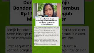 Donasi untuk Banjir Bandang Sumatera Tembus Rp 1 Miliar, Praz Teguh Minta Helikopter