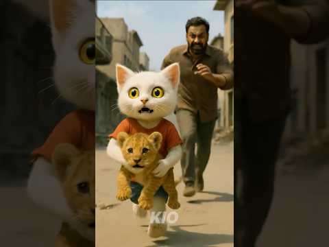 Poor cat Kio saves the lion #cat #cute #kio