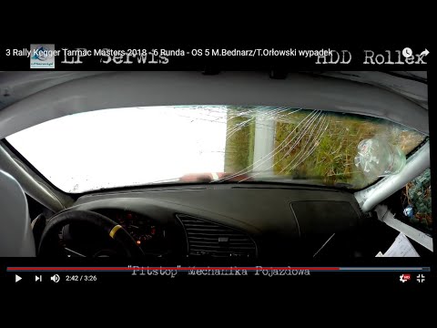 3 Rally Kegger Tarmac Masters 2018 - 6 Runda - OS 5 M.Bednarz/T.Orłowski wypadek