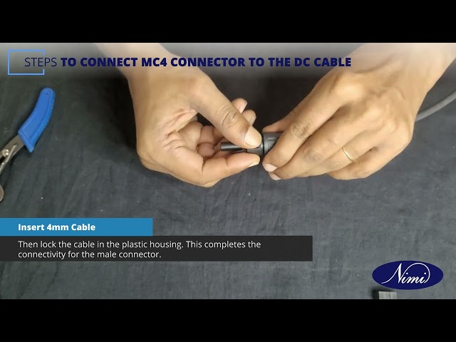 Connect rated wires in terminal box of solar panel & MC4 connectors
