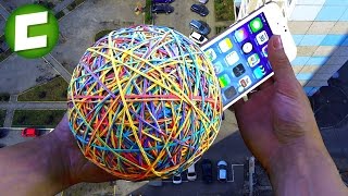 ТЕЛЕФОН В ПОПРЫГУНЧИКЕ с 5 ЭТАЖА - МОЖЕТ ЛИ ПОПРЫГУНЧИК ЗАЩИТИТЬ IPHONE с высоты 15 метров?