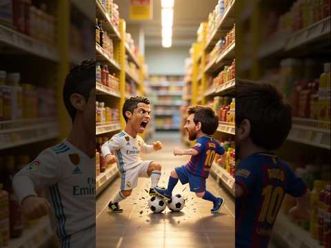 They forget to pay at the supermarket! #football #Ronaldo #Messi