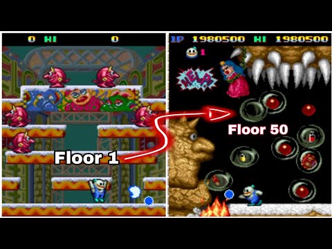 Snow Bros Full Gameplay - Stage 1 To Stage 50 in 25 Minutes | Boss Fights Scenes | Gaming Feast TK