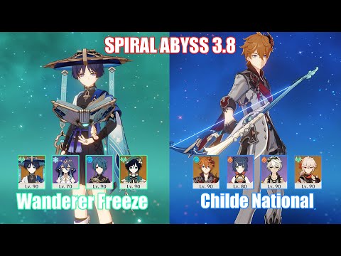 C0 Wanderer Freeze & C0 Childe National | Spiral Abyss 3.8 | Genshin Impact