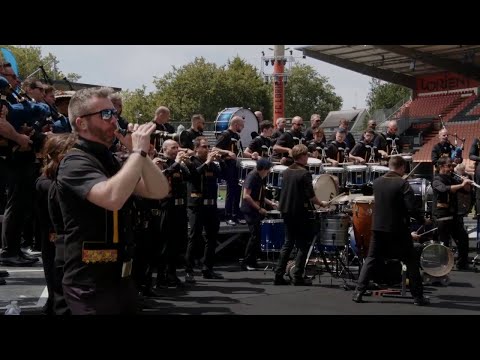 Festival Interceltique de Lorient 2023. La prestation du Bagad Brieg (Briec)