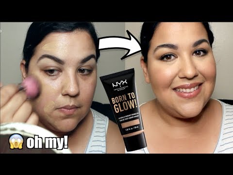 NYX BORN TO GLOW RADIANT FOUNDATION (CLASSIC TAN) REVIEW+DEMO+8HR WEAR TEST