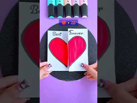 Easy card for Best friends / Friend's gift card #shorts #tonniartandcraft #youtubeshorts #satisfying
