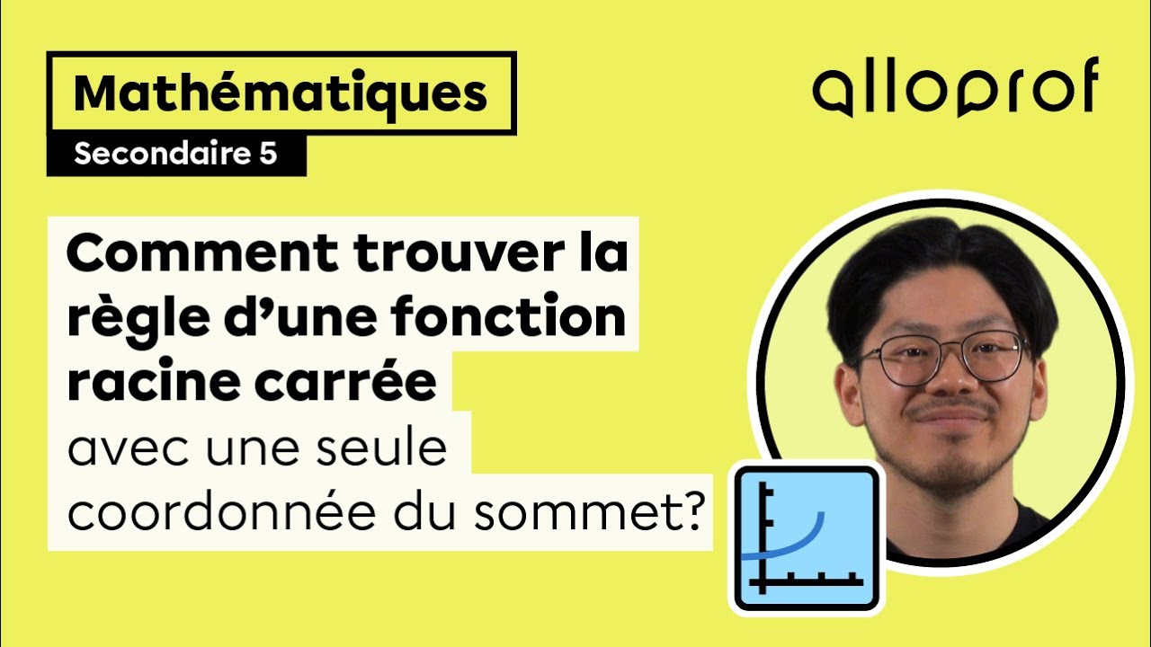 Comment trouver la règle d'une fonction racine carrée avec une seule coordonnée du sommet?