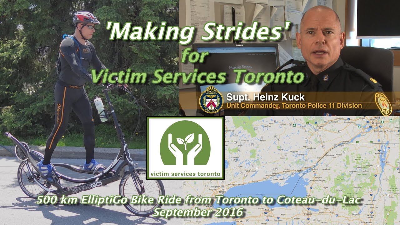 Superintendent Heinz Kuck describes his elliptical bike fundraiser for Victim Services Toronto