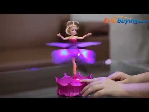 Magic flying doll with light sensing flying fairy plastic to...