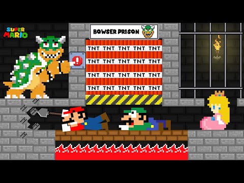 Prison Escape: Mario's Save Luigi and Peach from Bowser's Prison | Game Animation