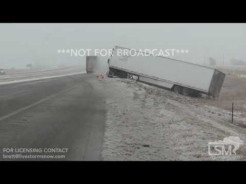 02-23-19 Russell, KS - Interstate 70 Closed, Semi Trucks Stuck, Blizzard Conditions