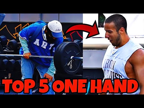 Top 5 one HAND Lifting ! Anatoly gym prank