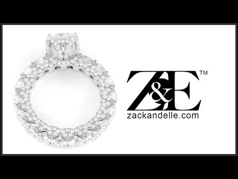 18K White Gold Diamond Eternity Engagement Ring | Round Brilliant | Zack & Elle®