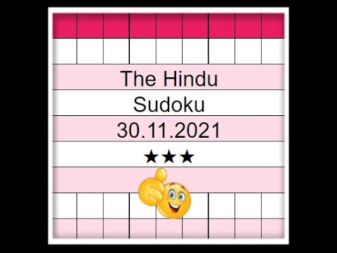 How to Solve The Hindu Sudoku 3 Star | Step by Step Solution | 30.11.2021 | Difficulty Level  ★★★