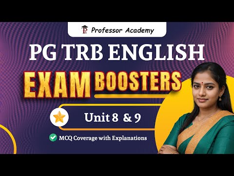 PG TRB English Exam Booster 🚀 | Unit 8 & 9 MCQ Coverage with Explanations