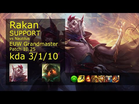 Rakan Support & Ezreal vs Nautilus & Varus - EUW Grandmaster 3/1/10 Patch 10.25 Gameplay