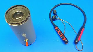 DIY Mini Bluetooth Speaker with Old Bluetooth Earphones | And Old Mobile Battery