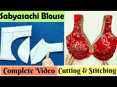 💯 Very Easy Sabyasachi Blouse Cutting And Stitching For Beginners | Stitch By Stitch