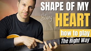 SHAPE OF MY HEART - Guitar lesson tutorial / how to play (Sting / Miller)