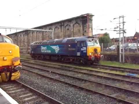 The Class 57 Direct Rail Services (DRS) No.57304 'Pride of Cheshire' at Carlisle Citadel Station.