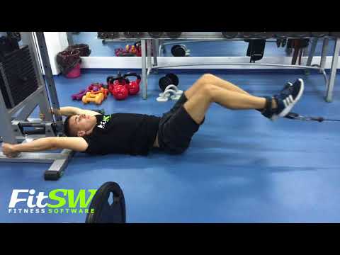 Cable Lying Leg Hip Raise: Abs, Core Exercise Demo How-to