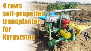 4 Row Transplanter for Kyrgyzstan: Self-propelled Machine for Seedlings Planting #transplants