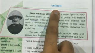 Animals Class10 English | Walt Whitman | with Appreciation SSC 10th class 2.1Animals 10 std in Hindi