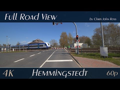 Hemmingstedt, Kreis Dithmarschen, Germany: Meldorfer Straße, Bahnhofstraße, Dorfstraße - 4K Ultra HD