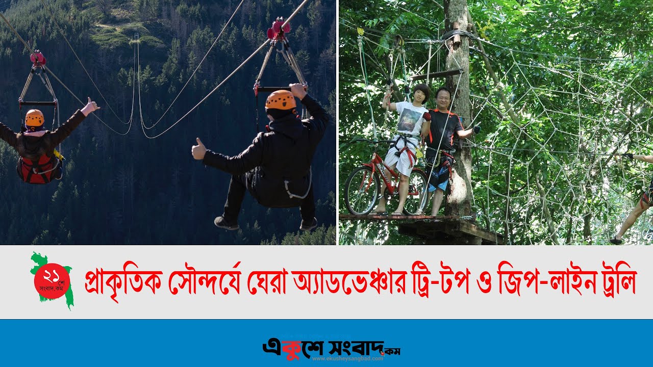 প্রাকৃতিক সৌন্দর্যে ঘেরা অ্যাডভেঞ্চার ট্রি-টপ ও জিপ-লাইন ট্রলি