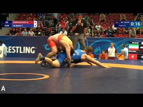 BRONZE GR - 120 kg: F. ALMASI (HUN) df. A. MIRZAZADEH (IRI), 8-4