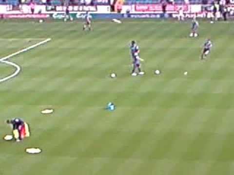 Sheffield Wednesdays Rocky lekaj warming up before a game