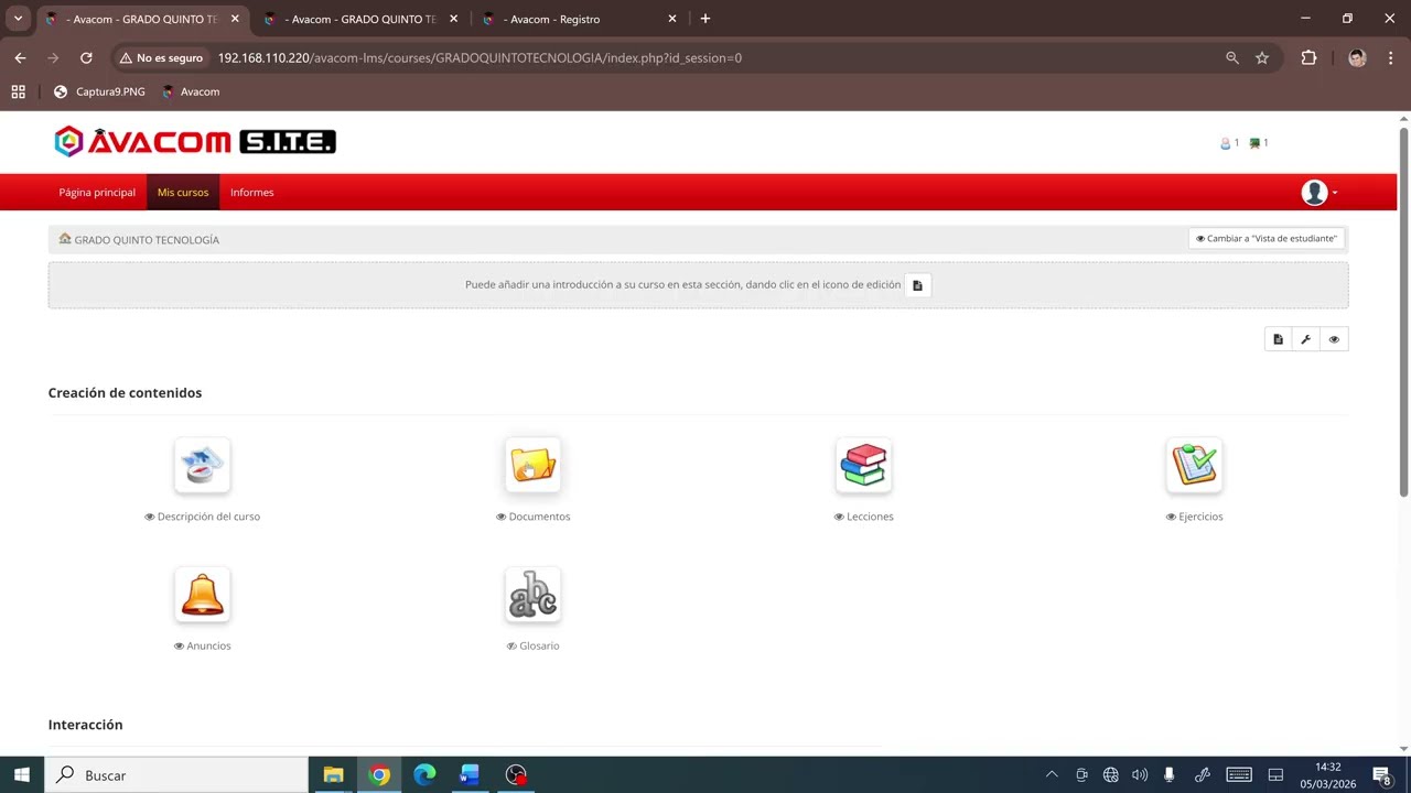 8 Paso Cómo crear lecciones y secciones en la Plataforma Avacom