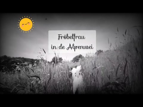 Fröbelfrau in de alpenwei