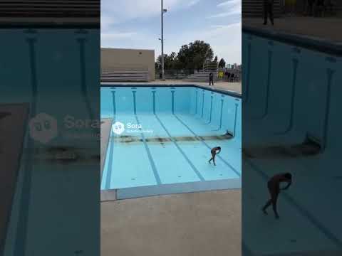 High dive practice goes better with water in the pool #funny #aivideo #darkhumor