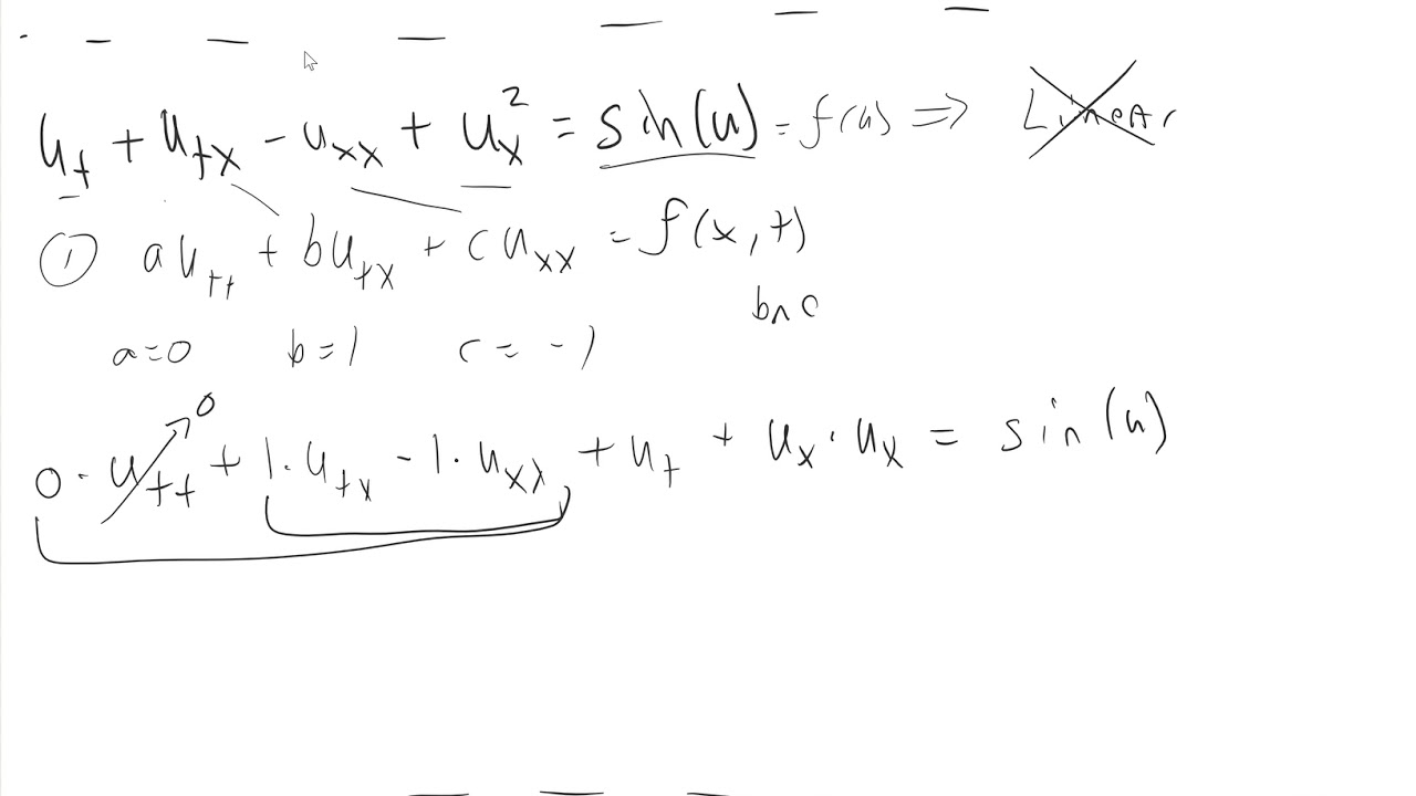 Classifying PDE's as Linear, Semilinear, Quasilinear or Nonlinear