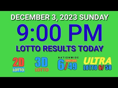 9pm PCSO Lotto Results Today December 3 2023 Sunday