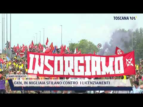 2021-07-24 CAMPI BISENZIO - GKN, IN MIGLIAIA SFILANO CONTRO  I LICENZIAMENTI