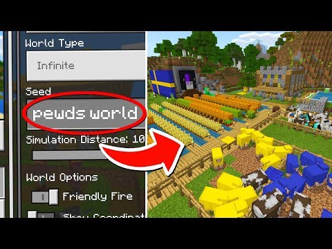THIS is PewDiePie's WORLD & SEED in Minecraft Pocket Edition! (MCPE, Xbox, Windows 10)