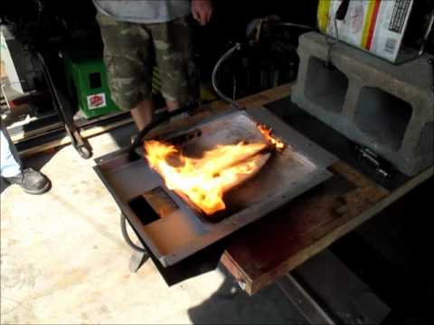 First test firing of slot style oil burner for Mikado locomotive