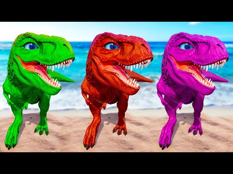 T-REX COLOR PACK vs CARNOTAURUS vs INDOMINUS REX vs SUCHOMIMUS - Jurassic World Evolution