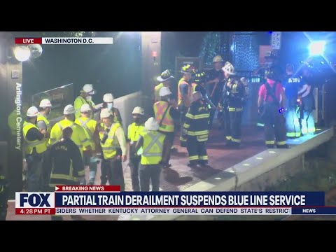 Metro train derails outside Arlington National Cemetery, passengers evacuated | LiveNOW from FOX