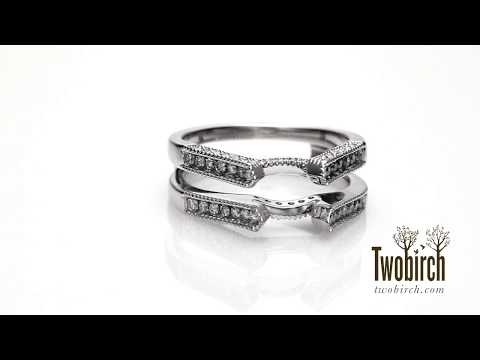 0.54 ct. Vintage Cathedral Millgrain Ring Guard - TwoBirch  TB-GUARD-0095-WG-H