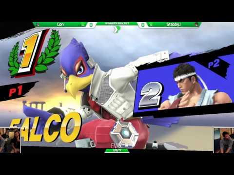 EVAC 2/6/17 - Smash 4 - ESG Con (Falco) vs Stabby J (Ryu)