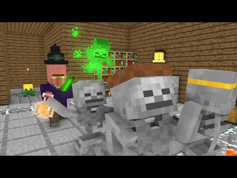 Boneymation - Boney Bros Episode 6: Escape the Witch's Cabin - Minecraft Animation #minecraftanimation