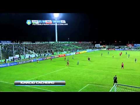 Gol de Cacheiro.Sarmiento 2 Independiente 0.Fecha 30.Torneo Primera B Nacional.Fútbol Para Todos