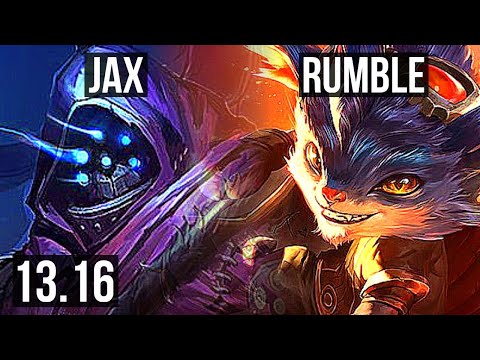 JAX vs RUMBLE (TOP) | 1600+ games, Godlike, 900K mastery | KR Challenger | 13.16